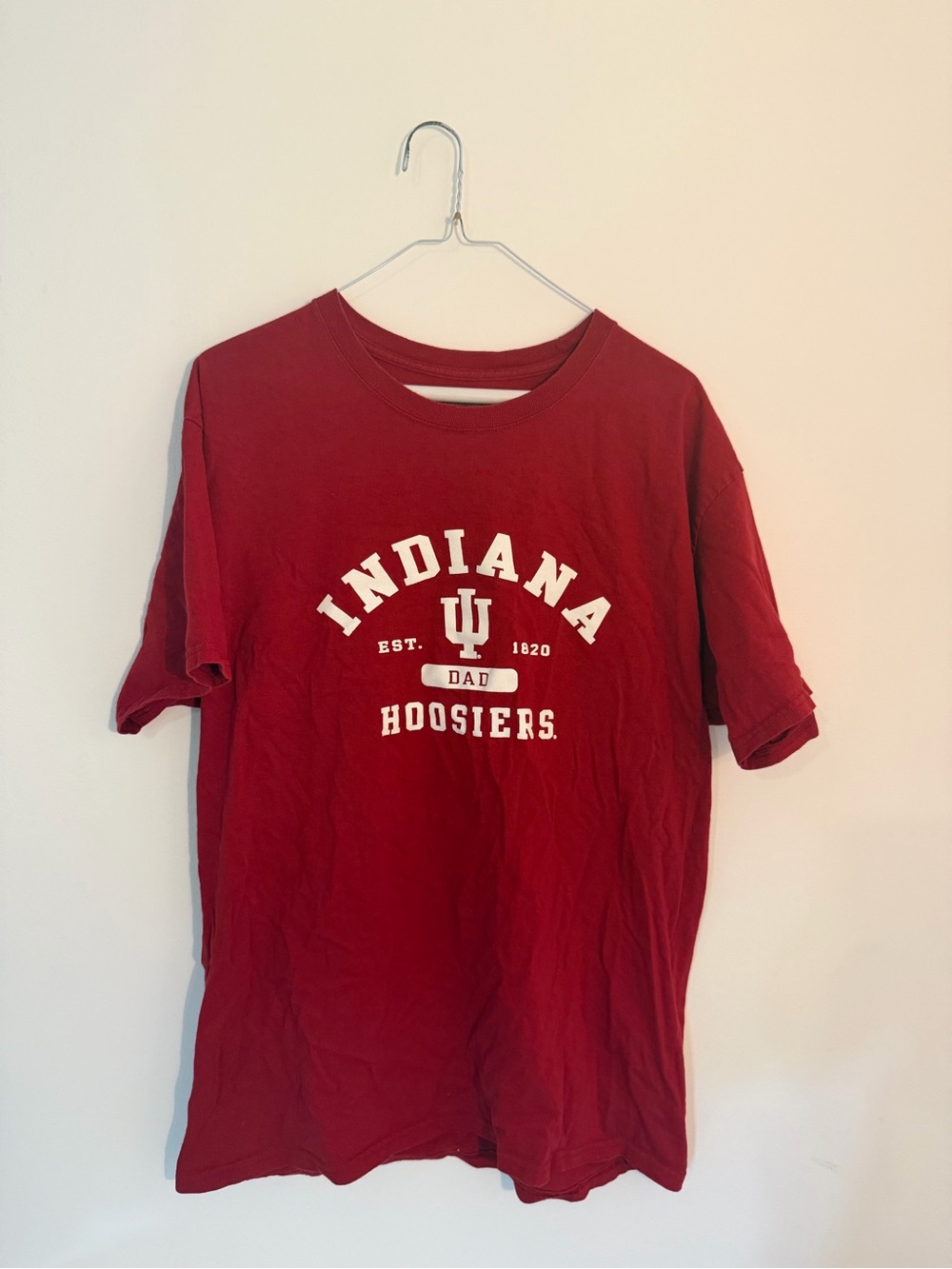 Red IU Indiana University Hoosiers dad shirt